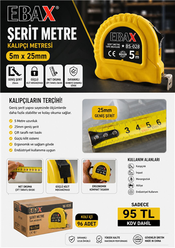 EBAX ŞERİT METRE 5*25 